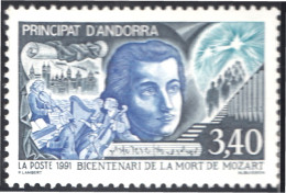 Andorra Francesa 408 1991 Amadeus Mozart MNH - Andere & Zonder Classificatie