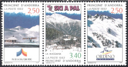 Andorra Francesa 427/29A 1993 Estaciones De Esquí AndorranasMNH - Otros & Sin Clasificación