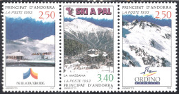 Andorra Francesa 427/29A 1993 Estaciones De Esquí AndorranasMNH - Sonstige & Ohne Zuordnung