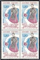 Andorra Francesa 250 Bl.4 1975 Año Internacional De La Mujer MNH - Andere & Zonder Classificatie