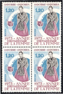 Andorra Francesa 250 Bl.4 1975 Año Internacional De La Mujer MNH - Sonstige & Ohne Zuordnung