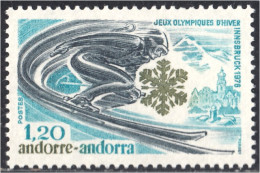 Andorra Francesa 251 1976 Juegos Olímpicos De Insbruck MNH - Autres & Non Classés