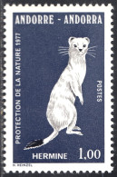 Andorra Francesa 260 1977 Fauna Protección De La Naturaleza Armiño MNH - Altri & Non Classificati