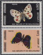 Andorra Francesa 258/59 1976 Mariposas Butterflies MNH - Autres & Non Classés