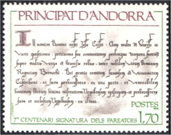 Andorra Francesa 273 1978 7º Centenario Firma De Los Pareadges MNH - Autres & Non Classés