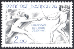 Andorra Francesa 296 1981 Campeonato Del Mundo De Esgrima MNH - Otros & Sin Clasificación