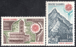 Andorra Francesa 269/70 1978 Europa Iglesia De Pal MNH - Other & Unclassified