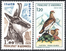 Andorra Francesa 274/75 1979 Fauna Venado Perdiz Blanca MNH - Otros & Sin Clasificación