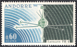 Andorra Francesa 177 1966 Satélite FR 1 MNH - Altri & Non Classificati