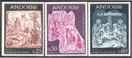 Andorra Francesa 184/86 1967 Pintura Mural Del Siglo XVI MNH - Otros & Sin Clasificación