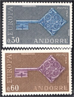 Andorra Francesa 188/89 1968 Europa MNH - Autres & Non Classés