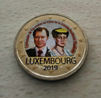 LUXEMBOURG 2019 - 2 EUROS - ACCESSION TRONE CHARLOTTE - COULEUR - FARBE- COLORISEE - COULEURS - COLORED - COLOR - Luxemburgo