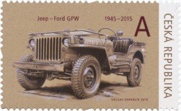 Czech Rep. / Stamps (2015) 0836: 1945-2015 (WW2) Jeep Ford GPW (painter: Vaclav Zapadlik) - WW2