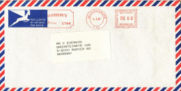 South Africa Air Mail Cover With Meter Cancel Johannesburg 2-3-1987 (Sotheby's Auctions) Sent To Germany - Luchtpost