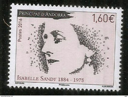 Isabelle Sandy, La VOIX De RADIO ANDORRA Dans Les Années 1960-1970, Un Timbre Neuf ** 2016 - Ungebraucht