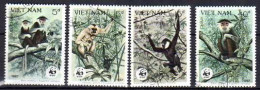 Animaux Singes Vietnam 1987 (8) Yvert N° 803 à 806 Oblitéré Used - Affen