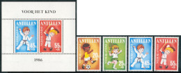 DEP1 Antillas Holandesas  785/88+HB 30 1986 Deportes Fútbol Tenis Judo MNH - Antilles