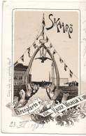 Whaling - Wahlfang - Vorlaufer  - 1892!  Lithographic Sepia - From North Norway SKAARØ - Noorwegen