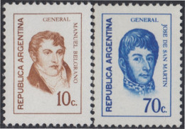 Argentina 948/949 1973 Serie Corriente. Gral Belgrano Y José De San Martín MNH - Other & Unclassified