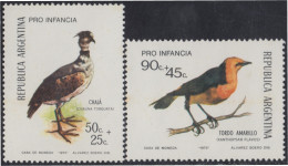 Argentina 941/42 1973 Sobrecarga Pro Infancia Pájaros Birds MNH - Autres & Non Classés