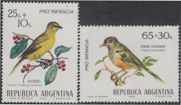 Argentina 917/918 1972 Sobrecarga Pro Infancia Pájaros Birds MNH - Altri & Non Classificati