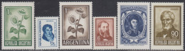 Argentina 865A/870 1970/73 Serie Corriente Manuel Belgrano Sin Filigrana MNH - Sonstige & Ohne Zuordnung