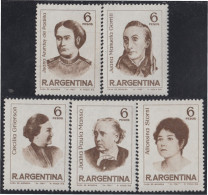 Argentina 787/91 1967 Mujeres Célebres Juana Azurduy, Gorriti, Manso MNH - Otros & Sin Clasificación