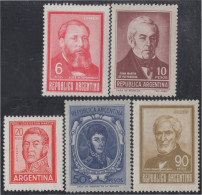 Argentina 779/783 1966/67 Serie Corriente. Tipo De 1959-65 MNH - Autres & Non Classés