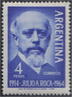 Argentina 697 1964 50 Años De La Muerte Del General Julio Argentino Roca MNH - Altri & Non Classificati