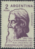 Argentina 643 1961 Centenario Del Nacimiento Del Poeta Rabindranath Tagore MH - Altri & Non Classificati