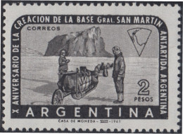 Argentina 646 1961 10 Años De La Base De La Antártida General San Martín MH - Autres & Non Classés