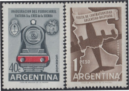Argentina 585/86 1958 Inauguración Del Ferrocarril Yacuiba-Santa Cruz MH - Autres & Non Classés