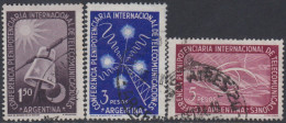 Argentina 540/42 1954 Conferencia Plenipotenciaria Telecomunicaciones Usados - Autres & Non Classés