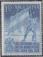 Argentina 539 1954 50 Años De La Oficina Radio Postal De Orcadas Del Sur MH - Altri & Non Classificati