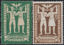 Argentina 492/93 1947 Cruzada Escolar Por La Paz Mundial MH - Autres & Non Classés