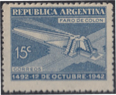 Argentina 421 1942 Faro De Colón 450º Aniv. Del Descubrimiento De América MH - Otros & Sin Clasificación