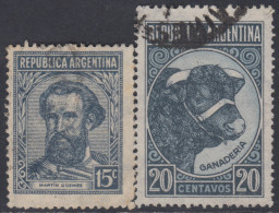 Argentina 423/24 1942 Tipos 1935/36 Martín Güemes Ganadería Usados - Sonstige & Ohne Zuordnung