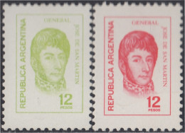 Argentina 1038a/1039a 1975 Serie Corriente. General José De San Martín MNH - Autres & Non Classés