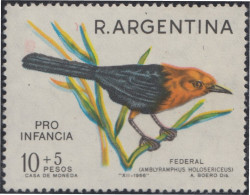 Argentina 784 1967 Pájaro Bird Fauna Sobrecarga Pro Infancia MH - Sonstige & Ohne Zuordnung