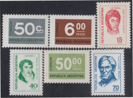 Argentina 1063/1068 1976 Serie Corriente. Tipos 1970/71 MH - Otros & Sin Clasificación