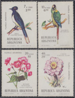 Argentina 1053/1056 1976 Pájaros Y Flores Birds And Flowers MNH - Otros & Sin Clasificación