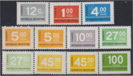 Argentina 1040/1048 1975 Serie Corriente. Cifras Sin Filigrana MNH - Sonstige & Ohne Zuordnung