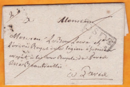 1822 - Marque Postale PsPs Port Payé Passe Paris   Sur Lettre  De 2 Pages De PLOERMEL, Morbihan Vers PARIS - 1801-1848: Precursori XIX