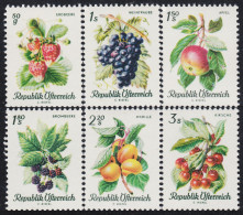 Österreich Austria 1058/63 1966 Frutas MNH - Autres & Non Classés