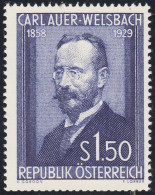 Austria Österreich 840 1954 Químico Carl Auer Von Welsbach MNH - Sonstige & Ohne Zuordnung