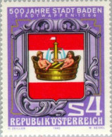 VAR3/S Österreich Austria  Nº 1460   1980  5º Centº De La Ciudad De Baden - Otros & Sin Clasificación