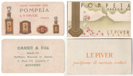 Lot 2 Cartes Parfumée Publicitaire LT PIVER Paris Parfum Pompeïa ( Pompéï ) - Oud (tot 1960)