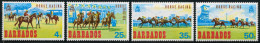 DEP6  Barbados 289/92 Fauna Carrera De Caballos MNH - Barbados (1966-...)