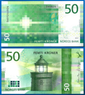 Norvege 50 Couronnes 2017 NEUF UNC Norway Kroner Que Prix + Port Pingouin Phare Lighthouse Banknote Paypal Crypto OK - Noorwegen