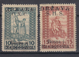 Yugoslavia Kingdom SHS, Issues For Bosnia 1918 Mi#19 II And 20 I Mint Hinged - Ongebruikt